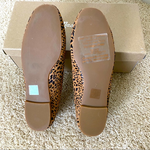 🐆SOLD🐆 NIB Madewell Cory Square Toe Flat Leopard Calf Hair Size 7 - Picture 5 of 9